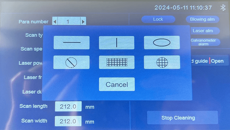 6 cleaning mode for cw laser