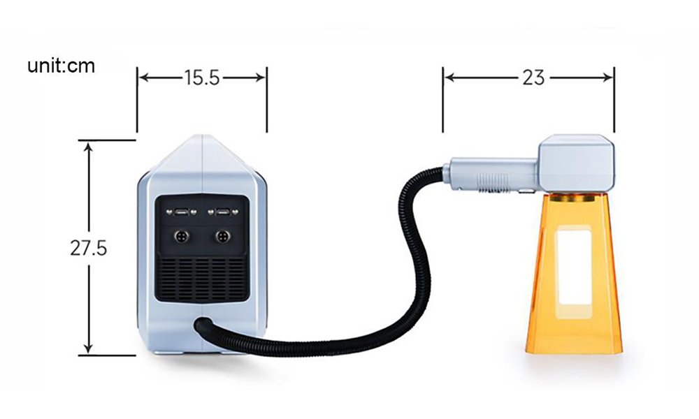 hand-held fiber laser marking machine size 1