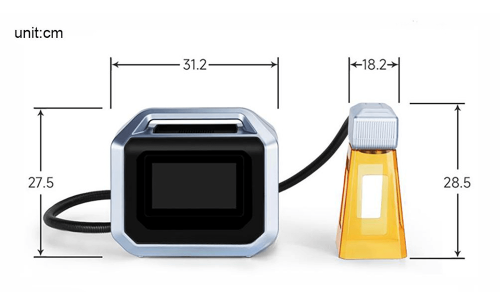 hand-held fiber laser marking machine size 2