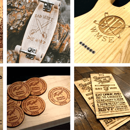 co2 laser engraving on different wood