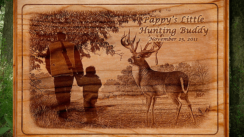 co2 laser engraving wood image