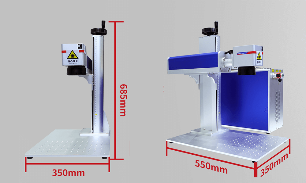 split fiber laser marking machine size 1