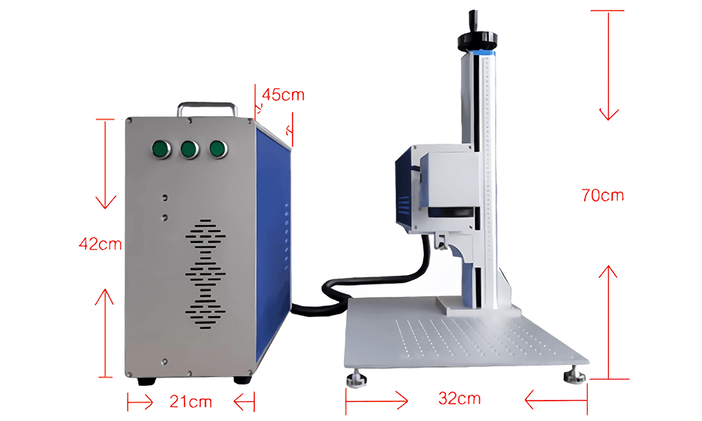 split-type co2 laser marking machine size 1