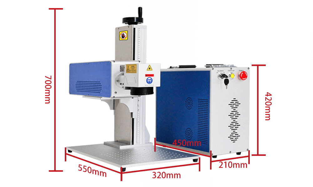 split-type co2 laser marking machine size 2