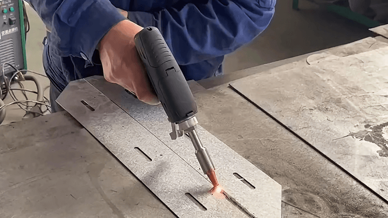 Operating A Handheld Laser Welding Machine.