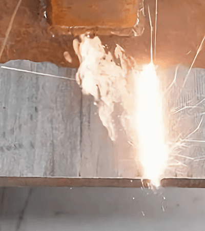 Laser cleaning of rust from metal plate