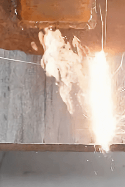 Laser cleaning of rust from metal plate