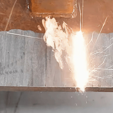 Laser cleaning of rust from metal plate