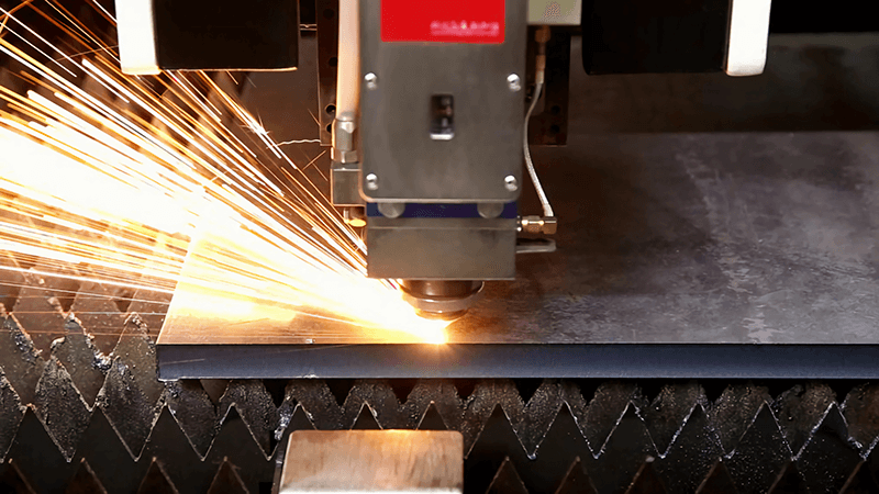 fiber laser machine in industrial factory