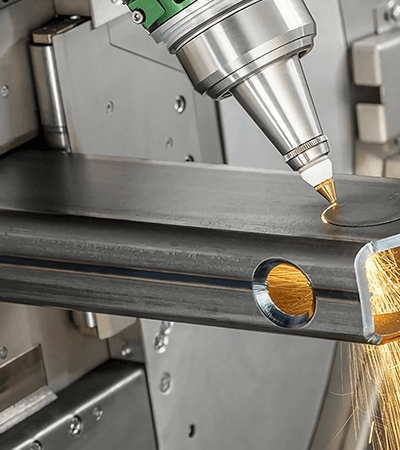 Laser cutting metal tubing, laser beam cutting tube