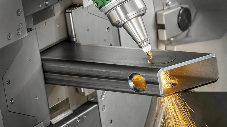 Laser cutting metal tubing, laser beam cutting tube