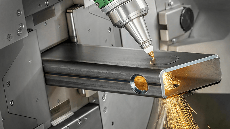 CNC laser cutter close-up