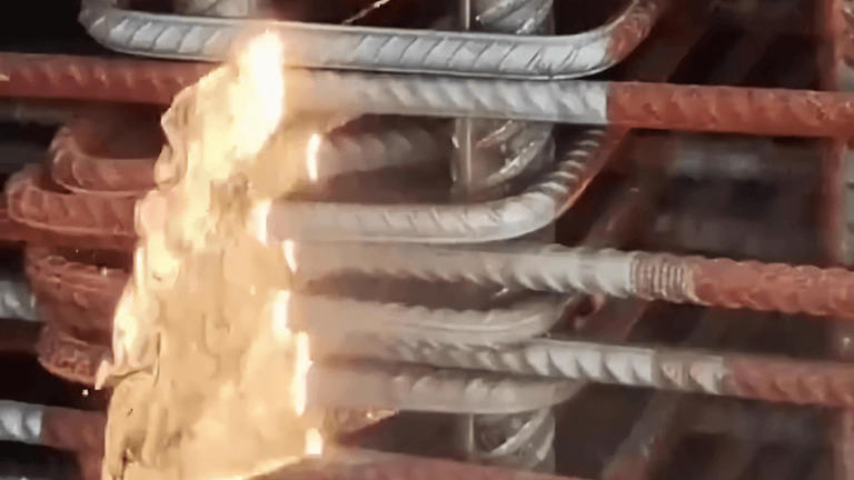 Continuous laser cleaning of rust on rebar