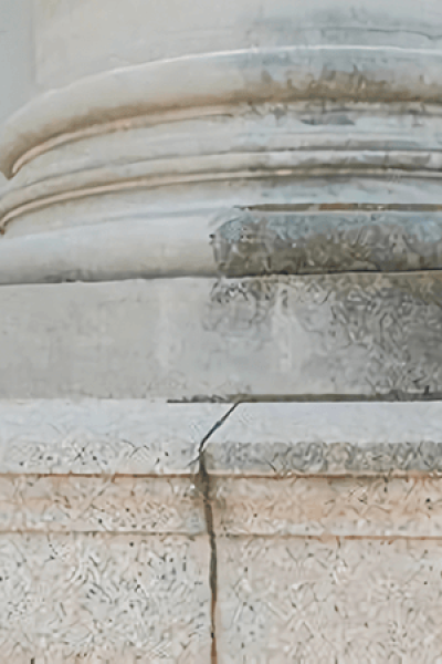 Large area laser cleaning of dust marks on marble