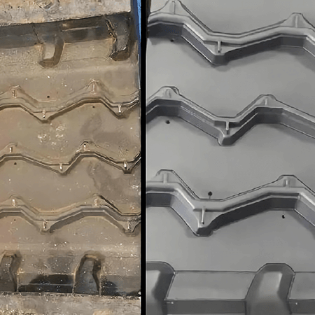 Mold surface laser cleaning before and after comparison
