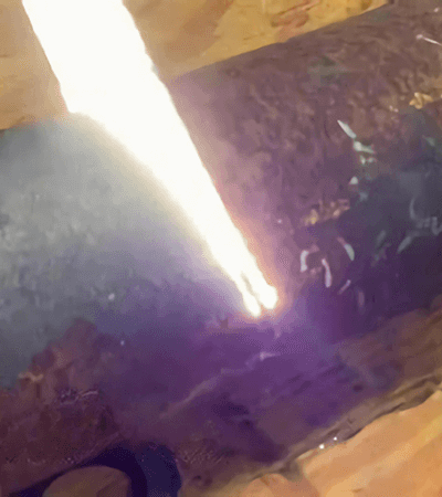 Laser cleaning of rust on industrial equipment