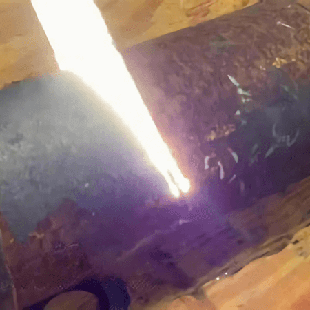 Laser cleaning of rust on industrial equipment