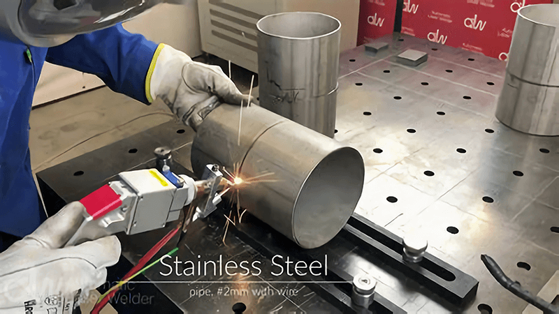 Laser welding on stainless steel plate